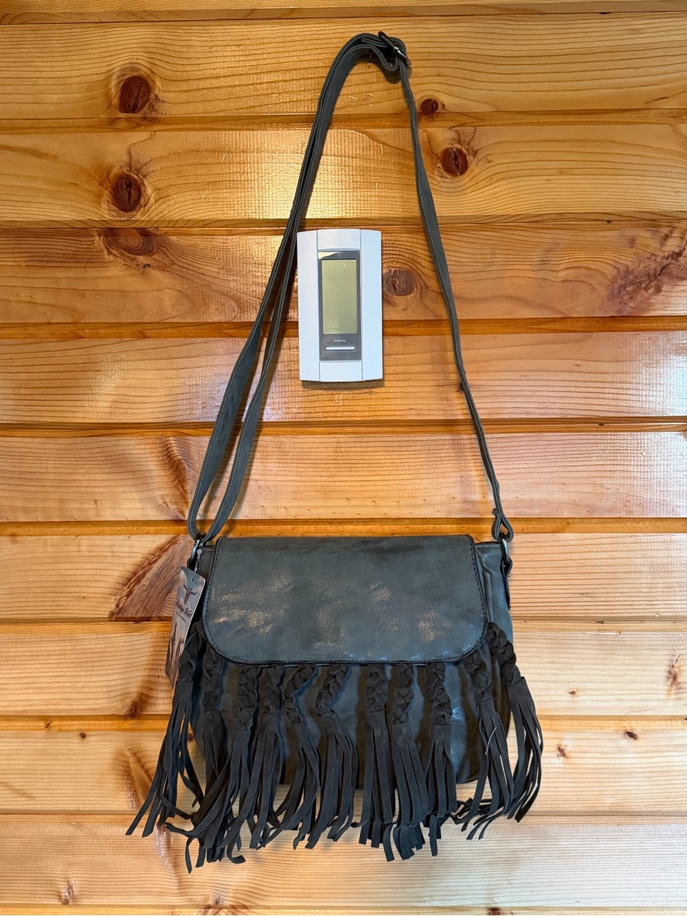 Heritage West Green Fringe Crossbody Bag